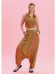 Orange Ethnic Shalwar with Pocket Detail and Laced Legs 4477
